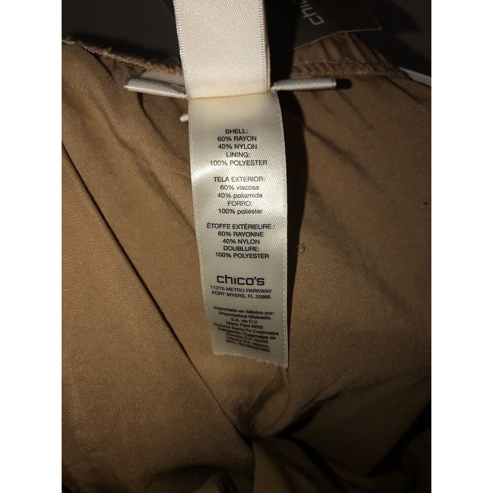 Chico’s Women’s Pull On Lace Ankle 28” Pants Arabian Camel Size 2/Large/12 - Picture 8 of 12